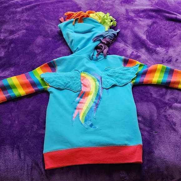 EUC- My Little Pony 🌈Rainbow Dash girls hoodie (sz 5/6) - Picture 6 of 9